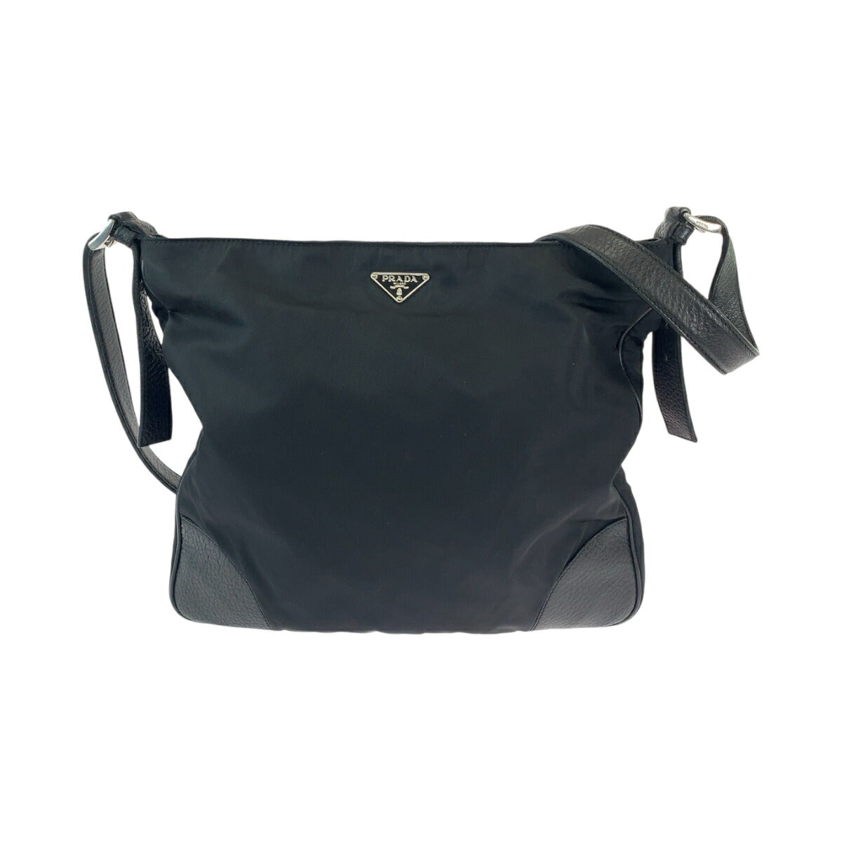 Prada Tessuto Vitello Daino Nylon Leather Shoulder Bag