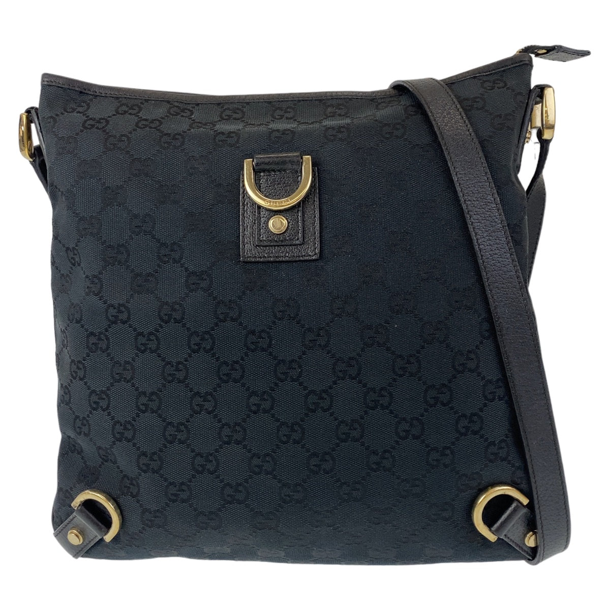 GUCCI Shoulder Bag 131326 GG canvas, leather Black GoldMetal Shoulder Bag Messenger bag Abbey Women
