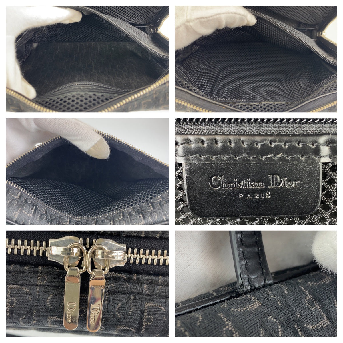 Dior Handbag MC0053 Canvas, Leather Black Silver Metal Handbag vanity bag Trotter Oblique Street chic Women