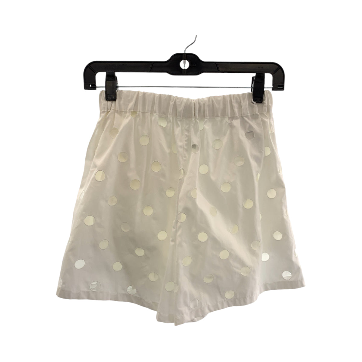 PRADA Shorts cotton white Shorts Half pants with inner Polka Dot Cutwork Women 36