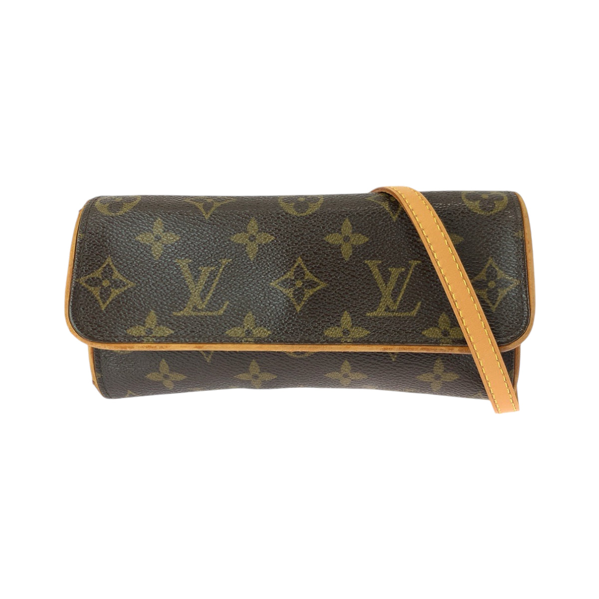 LOUIS VUITTON Shoulder Bag M51854 PVC Brown Gold Metal Shoulder Bag pochette Monogram Pochette Twin PM Women
