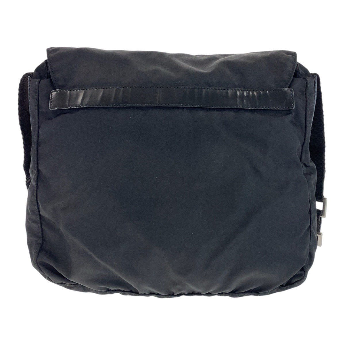 PRADA Shoulder Bag Nylon, Leather Black SilverMetal Shoulder Bag Messenger bag Test Triangle With logo mens