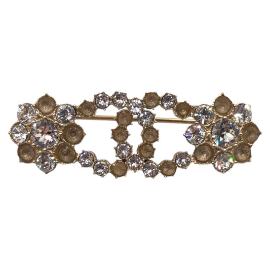 CHANEL Brooch metal gold Rhinestone COCO Mark Women