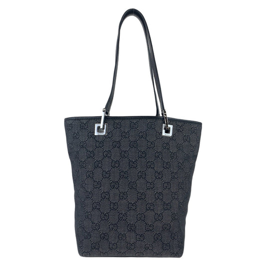 GUCCI Tote Bag 31244 GG canvas Black Silver Metal Tote Bag Shoulder Bag GG pattern Women
