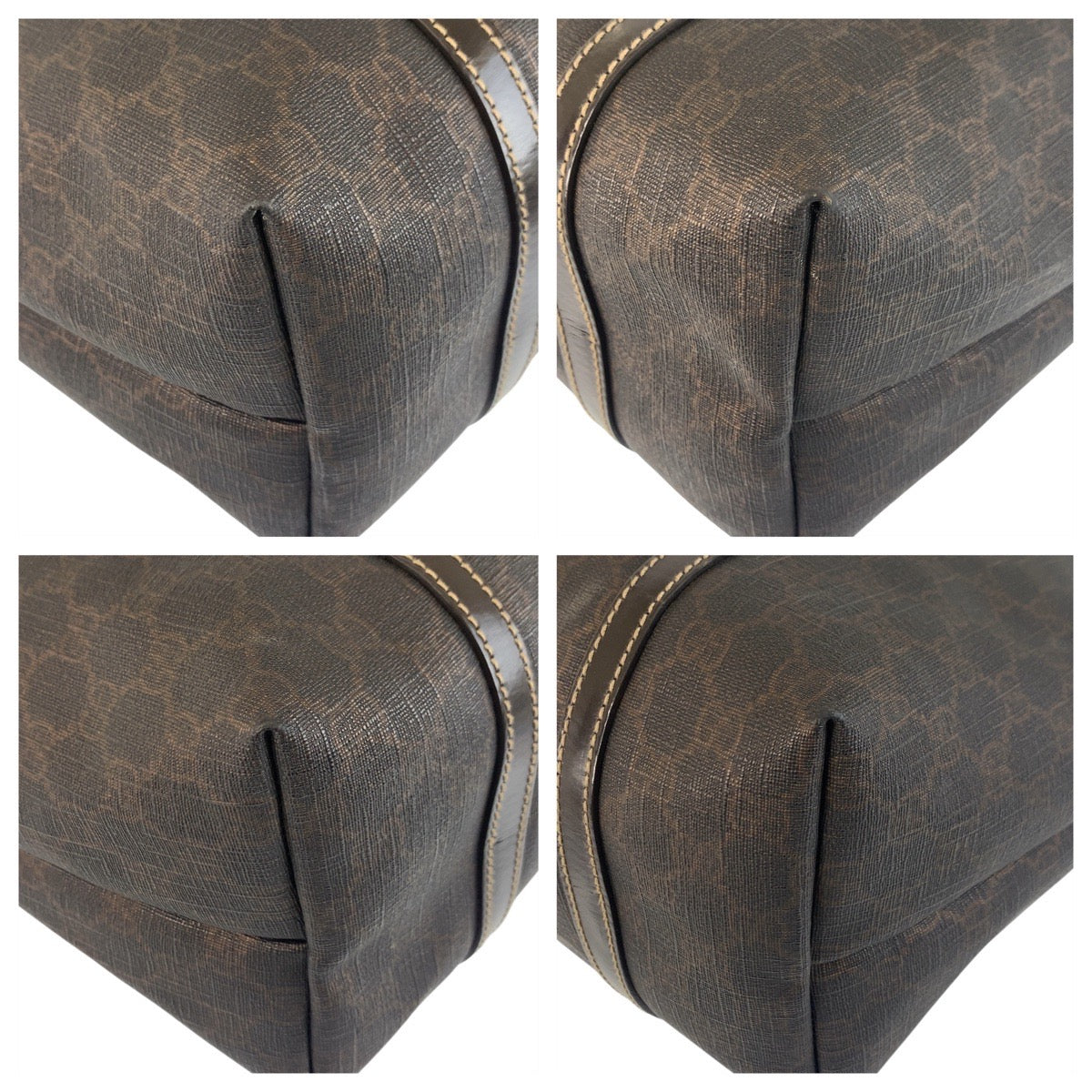 GUCCI Tote Bag 197953 GG Supreme Canvas Brown Gold Metal Tote Bag Shoulder Bag Women