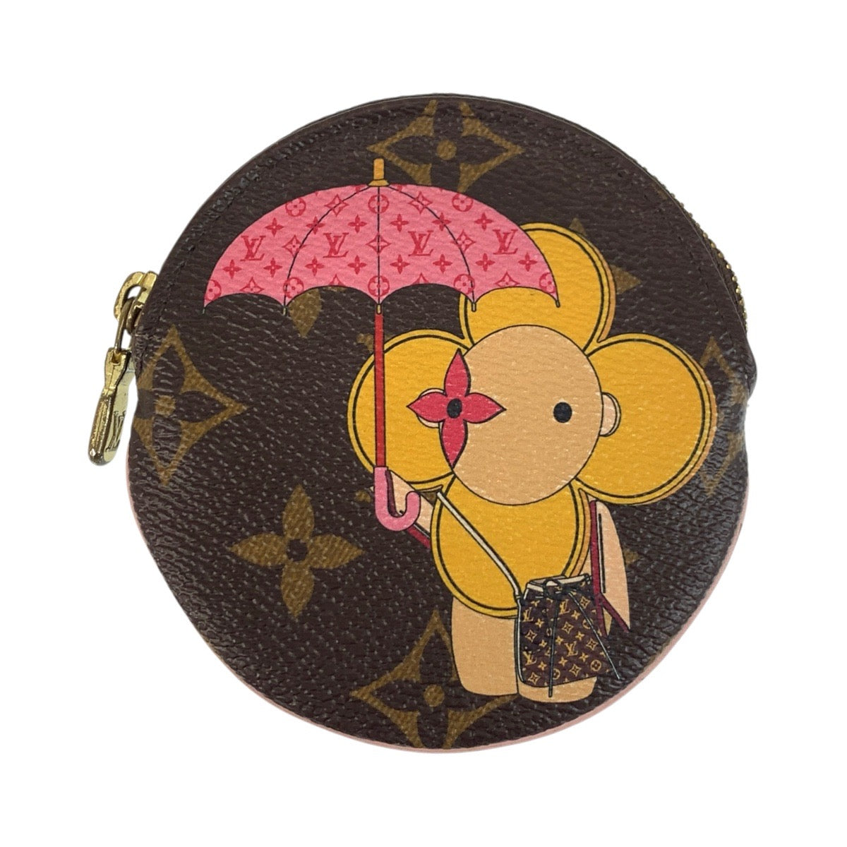 LOUIS VUITTON Coin case M69057 PVC Brown Yellow Gold Metal Coin case Coin Pocket Monogram Portomone Ron Vivienne Women