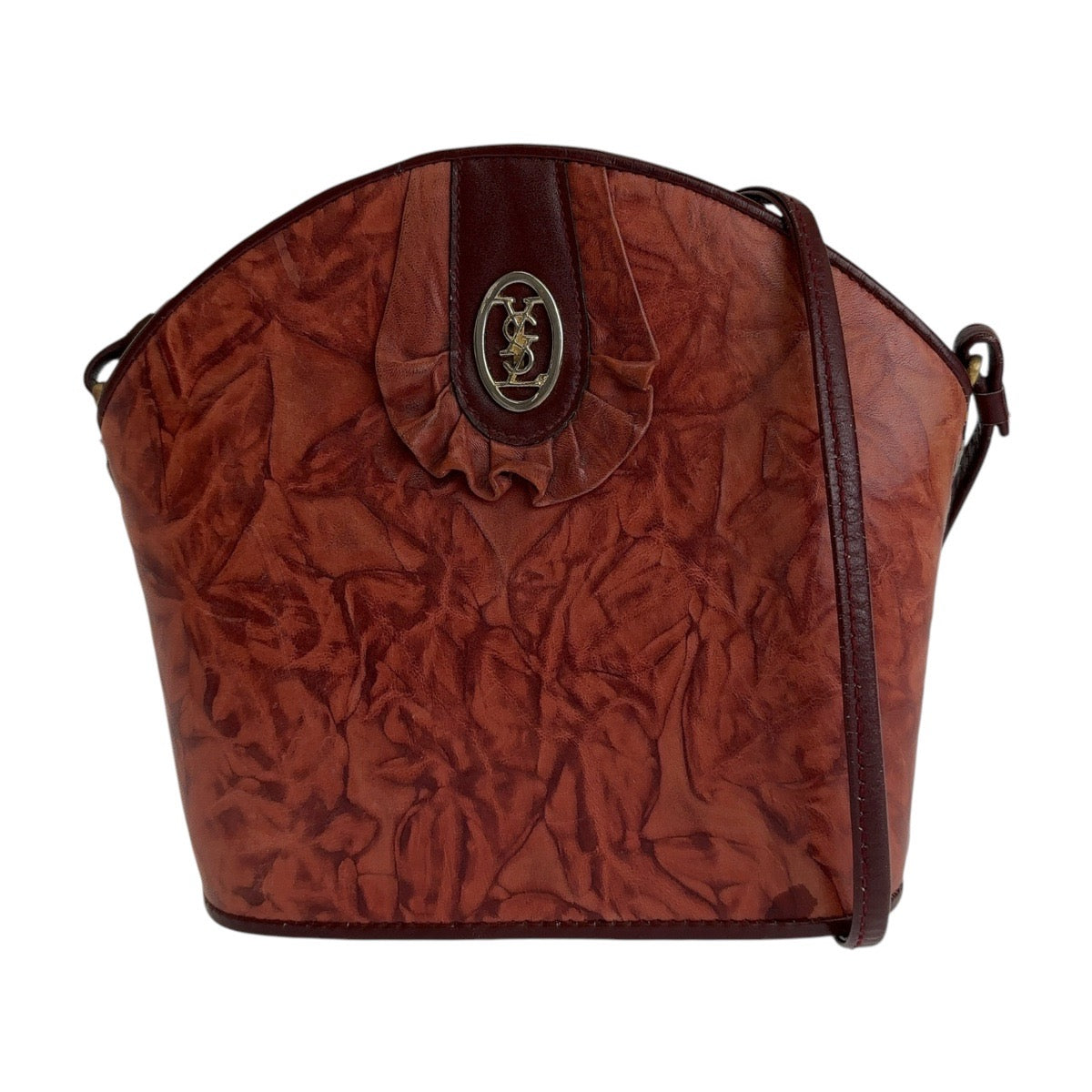 Yves Saint Laurent Shoulder Bag leather Red Gold Metal Shoulder Bag pochette YSL Women