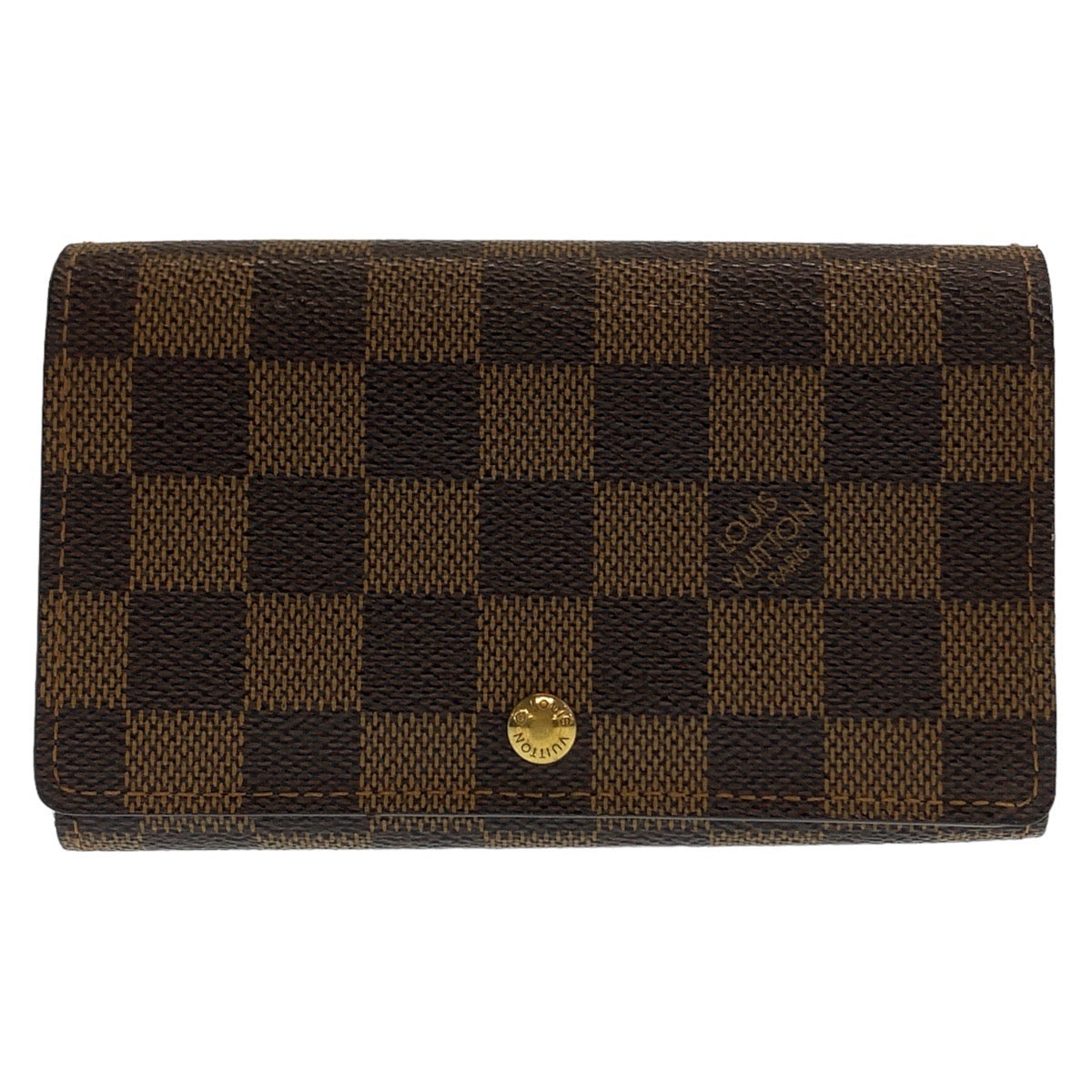 LOUIS VUITTON Bifold Wallet N61730 PVC Brown Gold Metal Folding wallet Compact wallet Damier Portefeuille Tresol Women