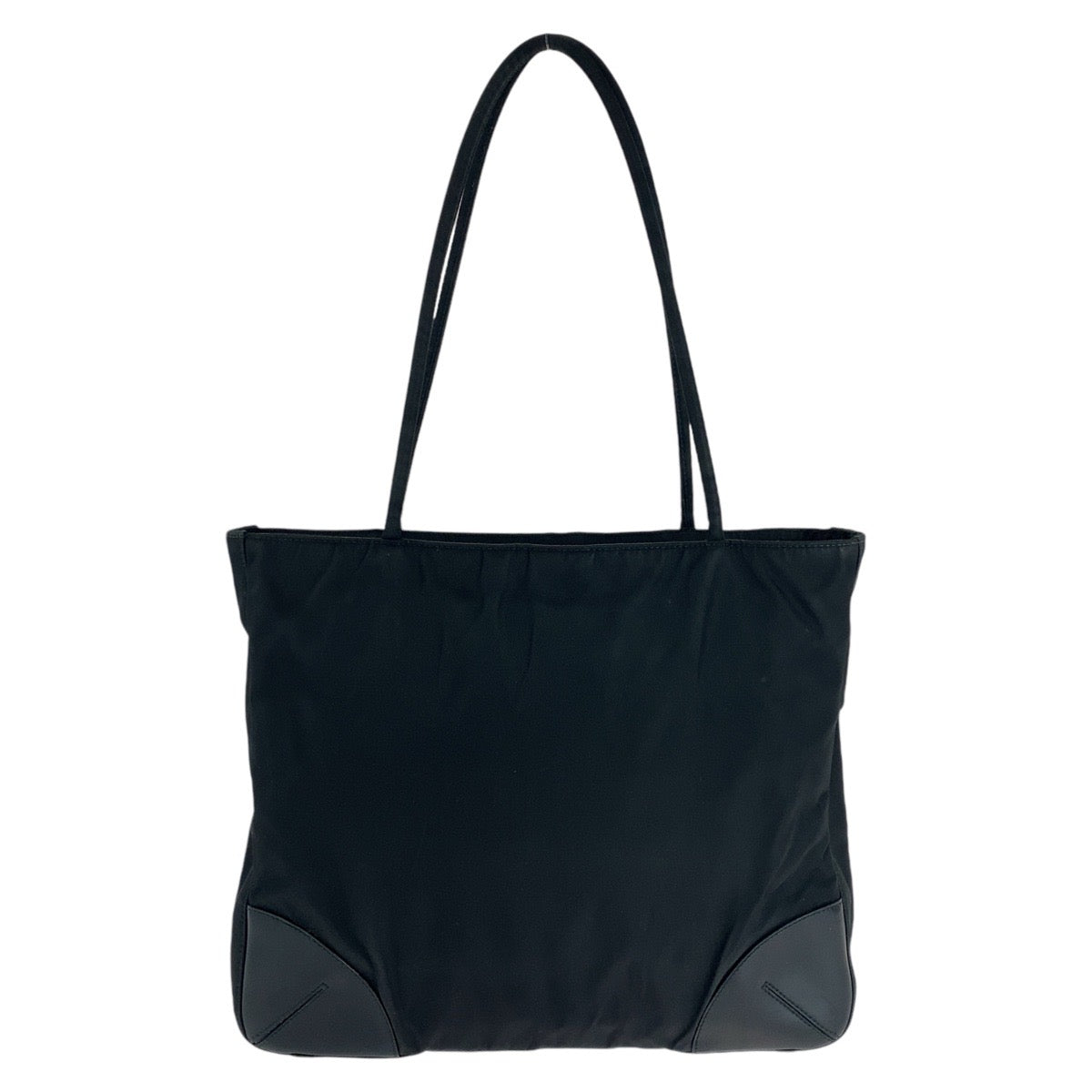 PRADA Tote Bag Nylon Black SilverMetal Tote Bag Shoulder Bag Test Triangle With logo Women