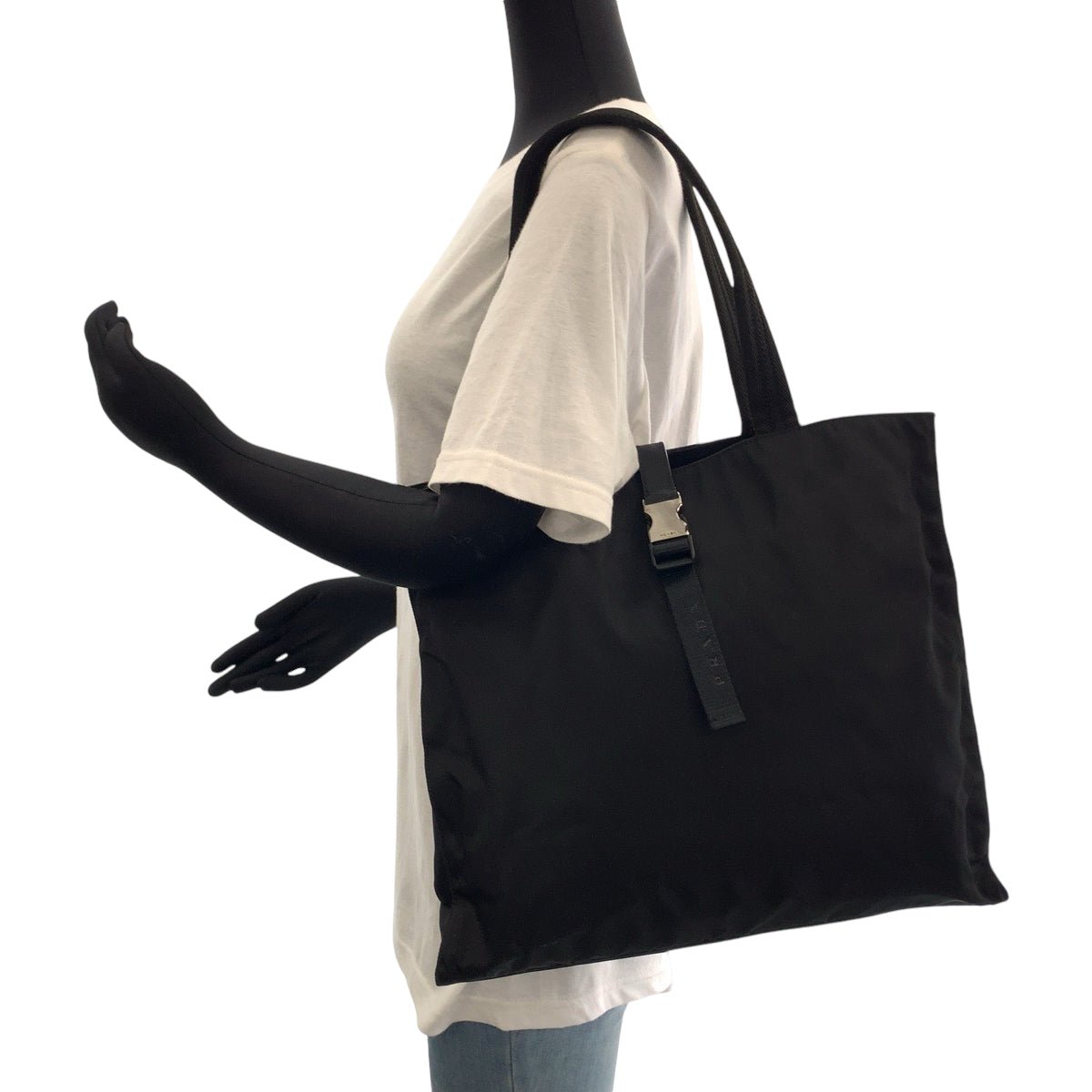 PRADA Tote Bag Nylon black Tote Bag Shoulder Bag Test Women