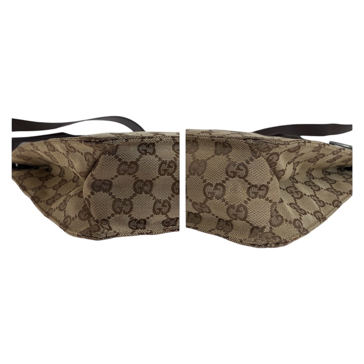 GUCCI Shoulder Bag 120841 GG canvas, leather Brown Silver Metal Shoulder Bag pochette Women