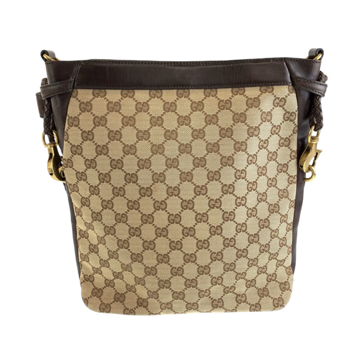 GUCCI Shoulder Bag 109097 GG canvas Brown Gold Metal Shoulder Bag Messenger bag Women