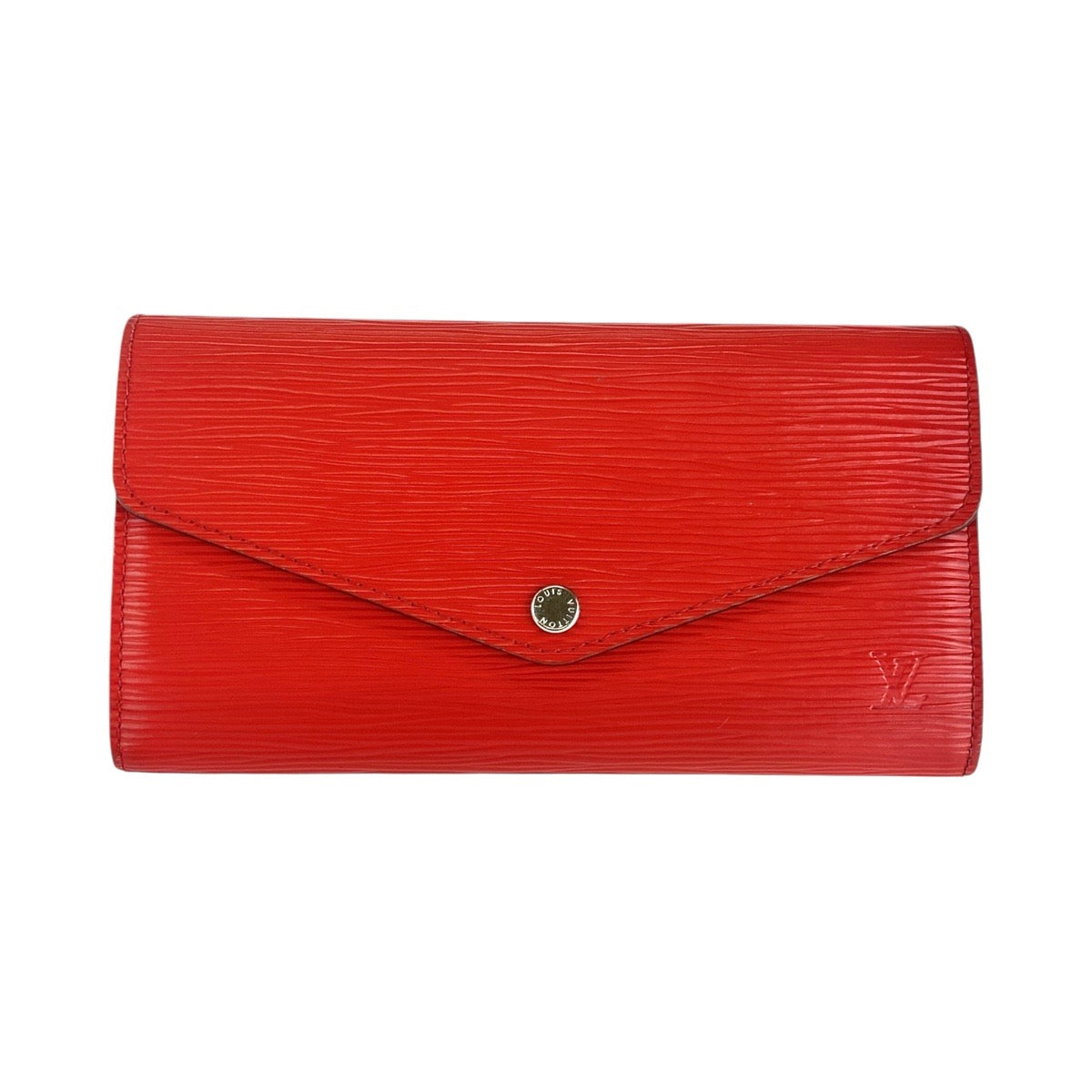 LOUIS VUITTON Long Wallet Purse M60723 leather Coquelicot SilverMetal Long wallet Epi Portefeuille Sarah Women