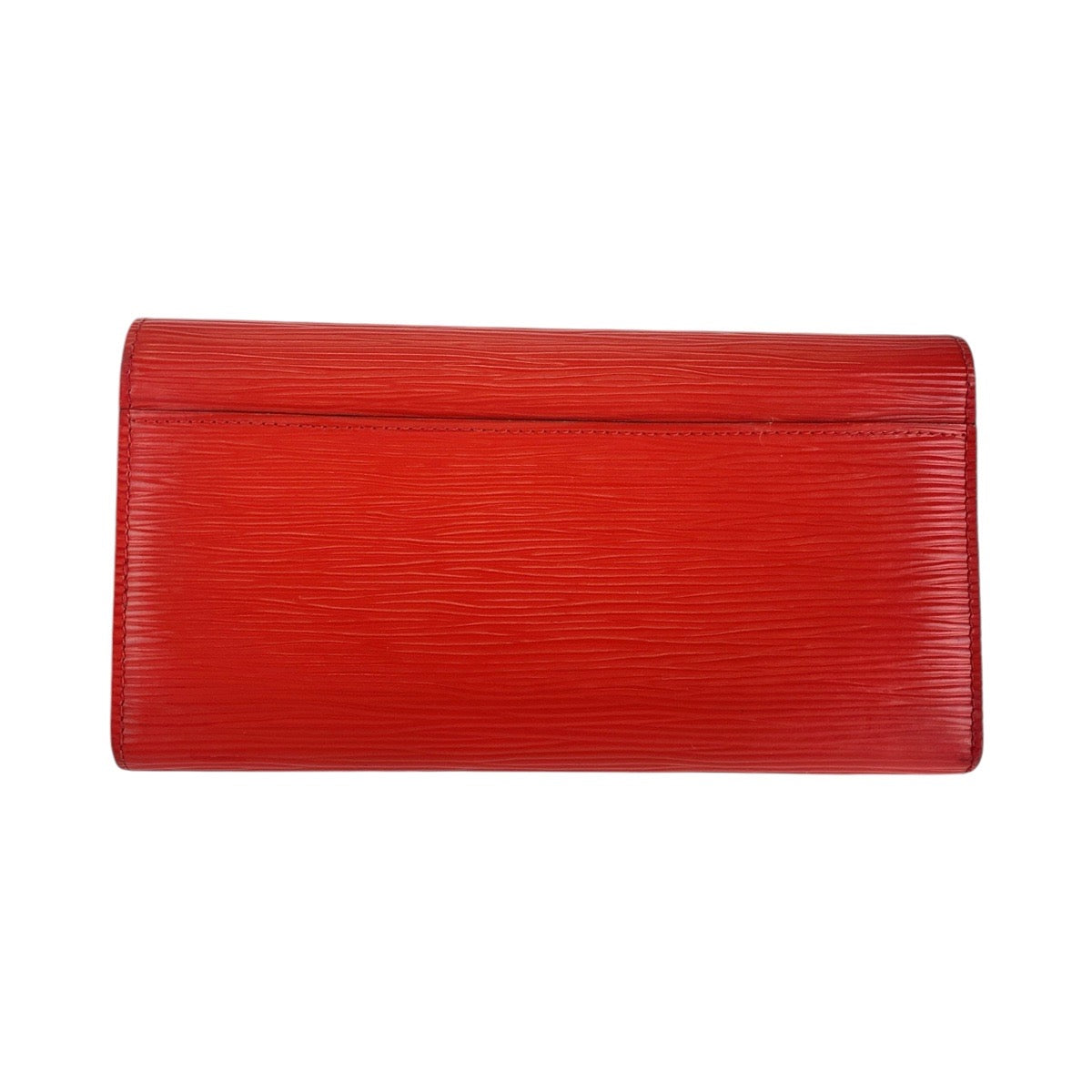 LOUIS VUITTON Long Wallet Purse M60723 leather Coquelicot SilverMetal Long wallet Epi Portefeuille Sarah Women