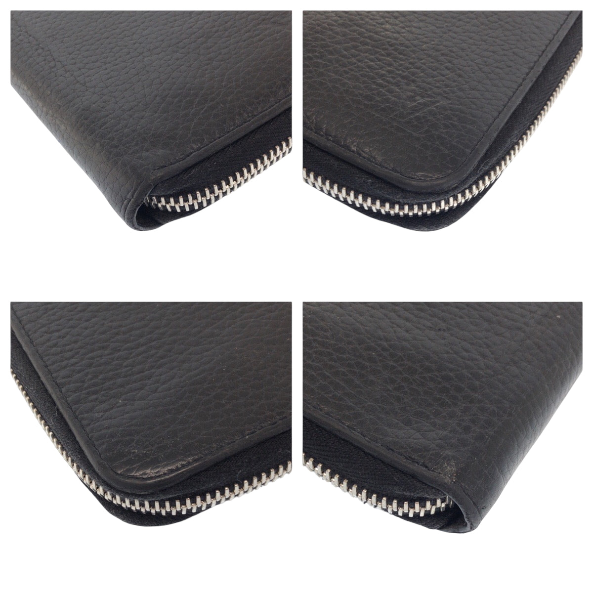 LOUIS VUITTON Long Wallet Purse M58412 leather Black SilverMetal Long Wallet Purse Zip Around Zippy Wallet Vertical mens