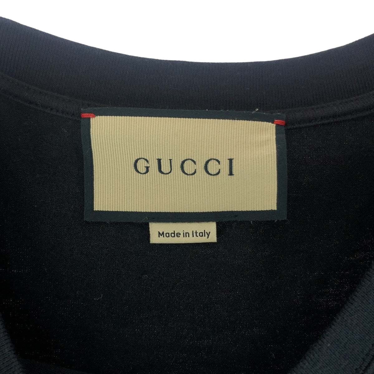 GUCCI Short sleeve T-shirt 616036 cotton Black multicolor Short-sleeved T-shirt cut-and-sew logo mens S