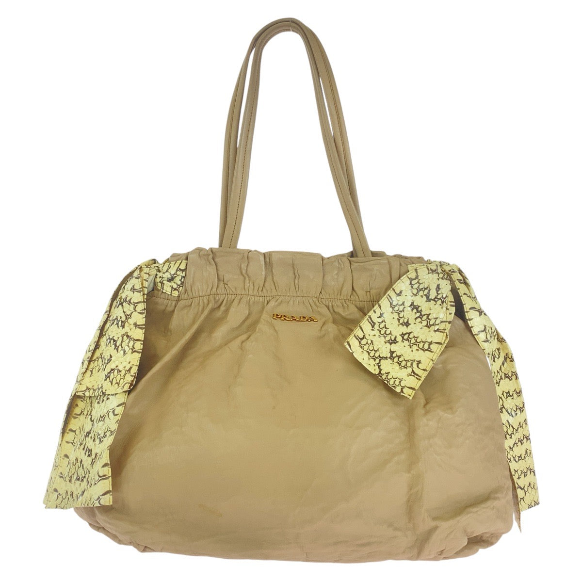 Prada Ribbon Leather Python 2way bag