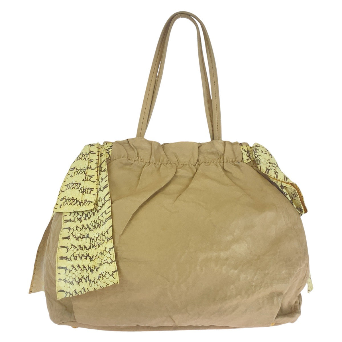 Prada Ribbon Leather Python 2way bag