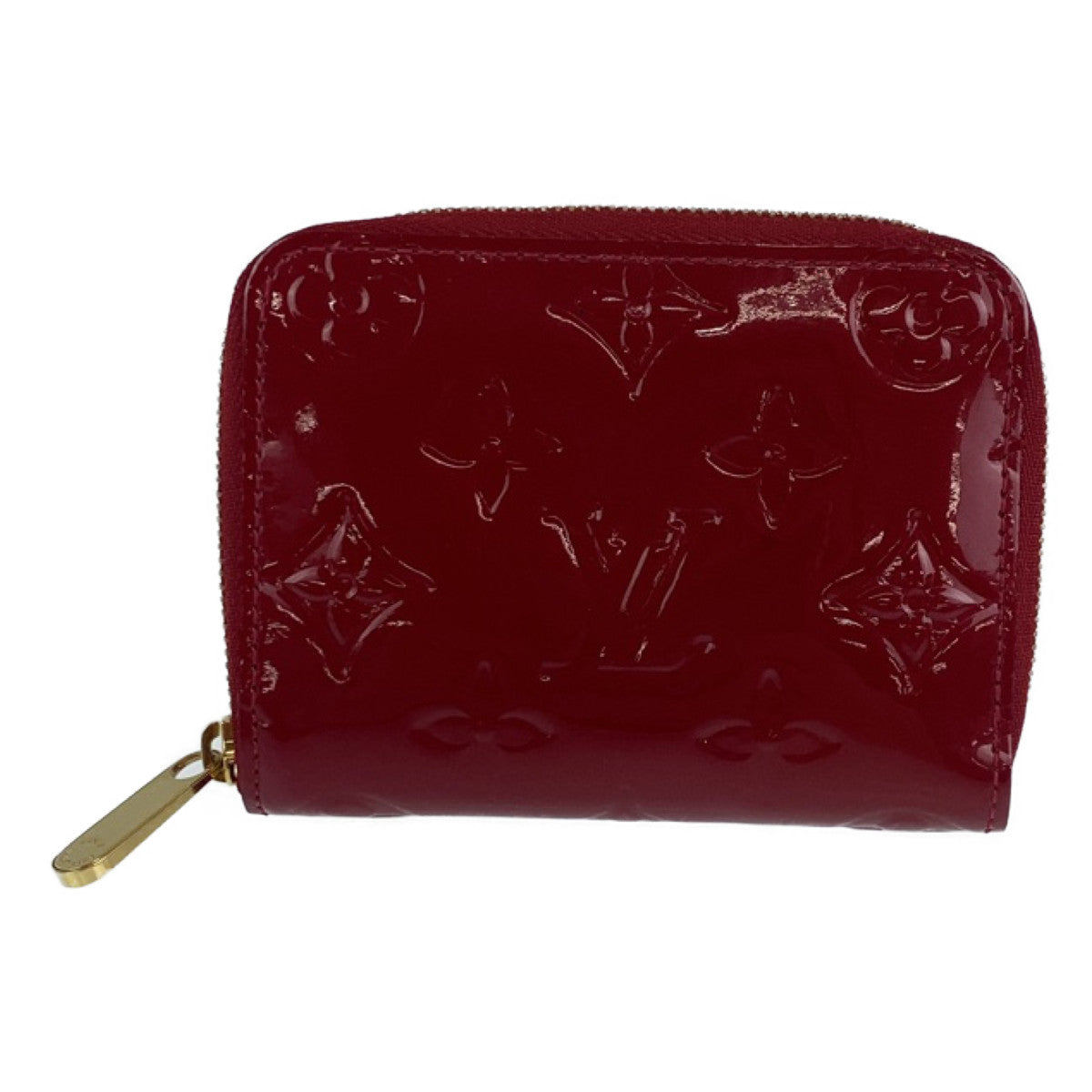 LOUIS VUITTON Coin case M93608 enamel Red Coin case compact wallet Monogram Vernis Zip around purse Women