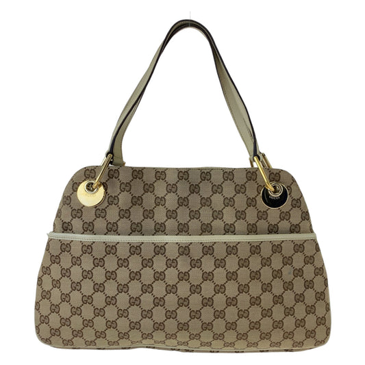GUCCI Shoulder Bag 121023 GG canvas Beige Brown Ivory Gold Metal Shoulder Bag Tote Bag Women