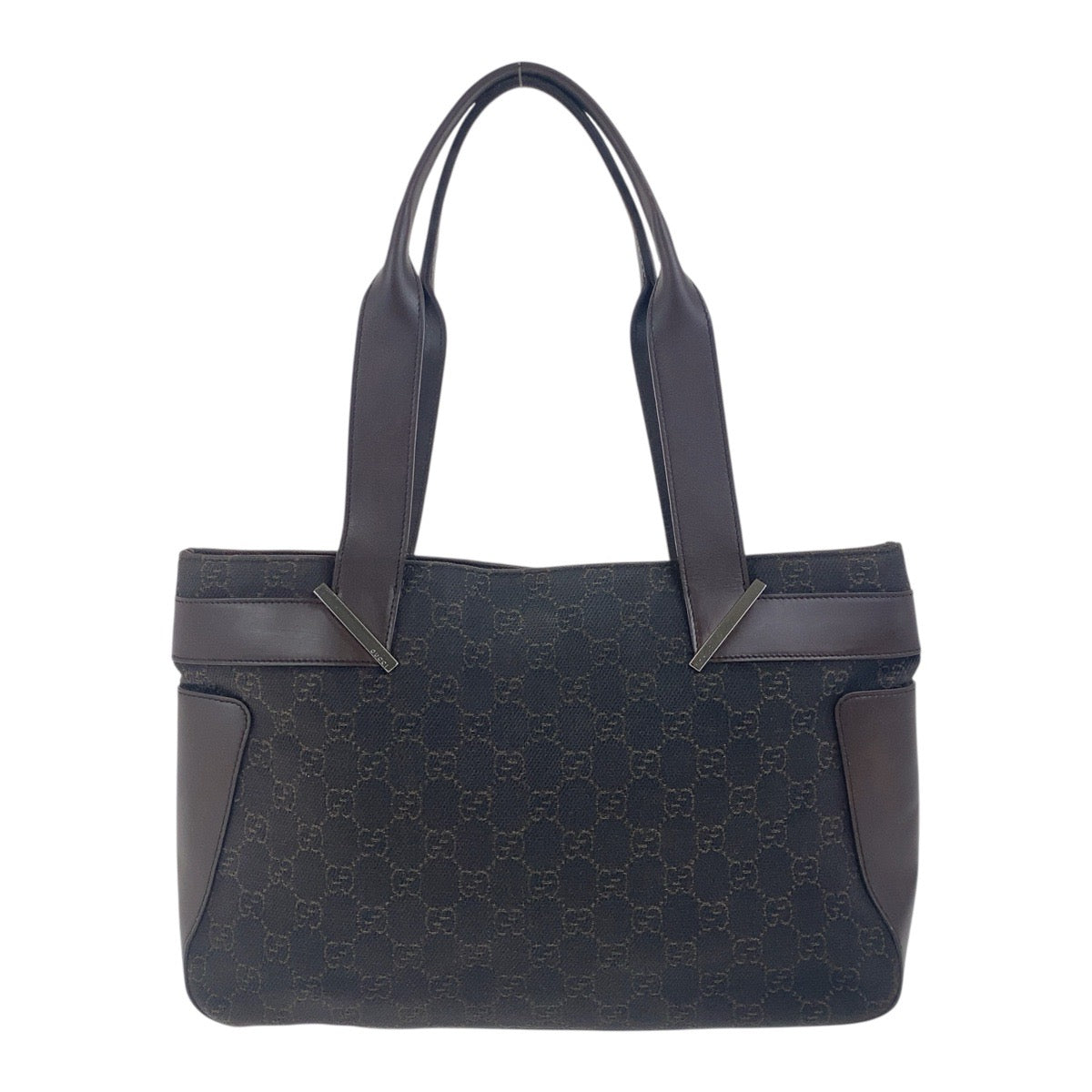 GUCCI Tote Bag 73983 GG canvas Brown Silver Metal Tote Bag Shoulder Bag Women