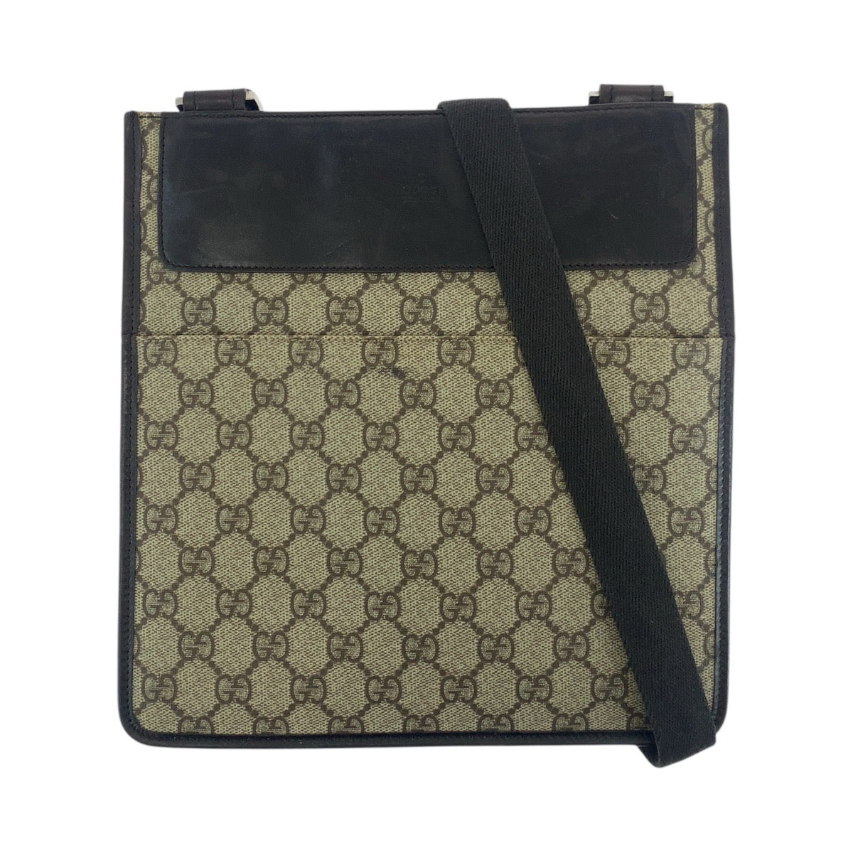 GUCCI Shoulder Bag 27639 GG Supreme canvas, leather Brown Silver Metal Shoulder Bag pochette Women
