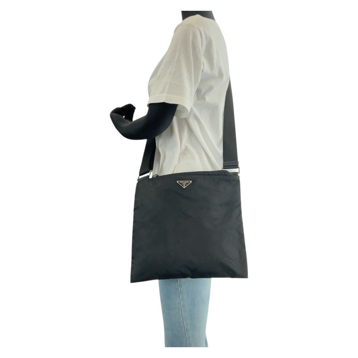 PRADA Shoulder Bag Nylon black Shoulder Bag pochette Test Triangle With logo Women