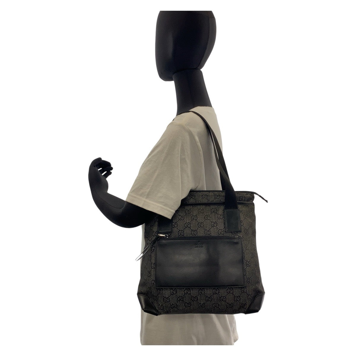 GUCCI Tote Bag 28893 GG canvas, leather black Tote Bag Shoulder Bag Women