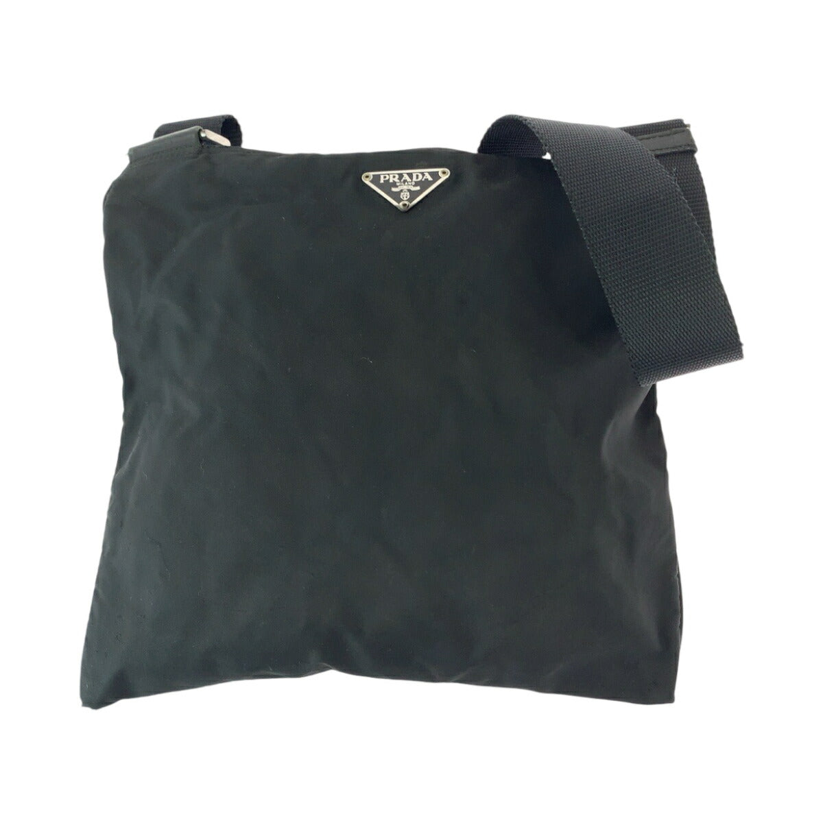 Prada Tessuto Triangle Logo Plate Nylon Shoulder Bag