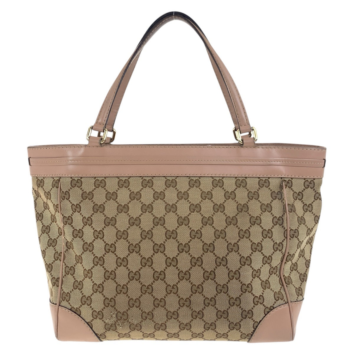 GUCCI Tote Bag 257061 GG canvas, leather Pink Brown Gold Metal Tote Bag Shoulder Bag Pretty Women