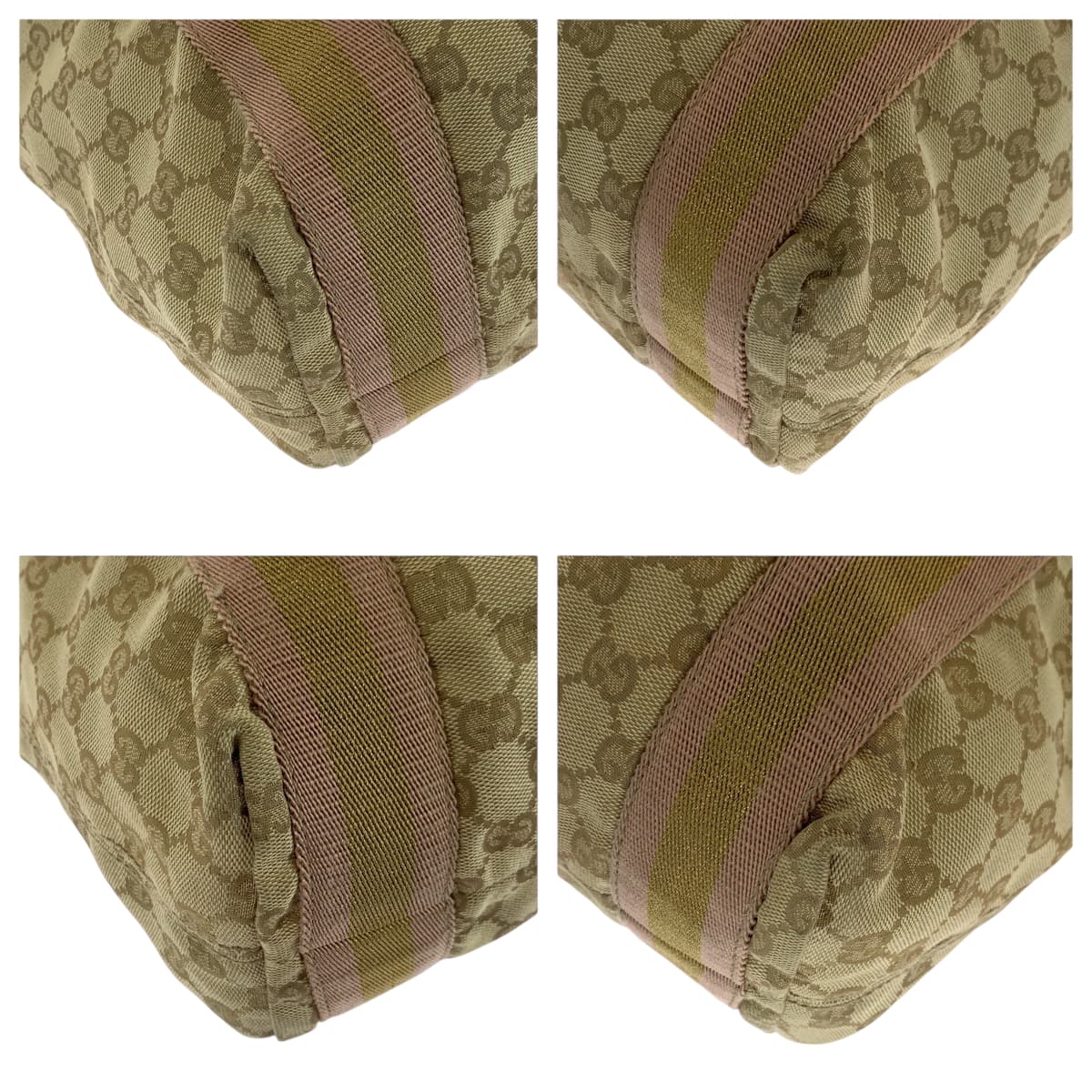 GUCCI Tote Bag 189669 GG canvas Beige gold pink Tote Bag Shoulder Bag Sherry line Women