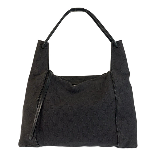 GUCCI Shoulder Bag 101292 GG canvas, leather black Women