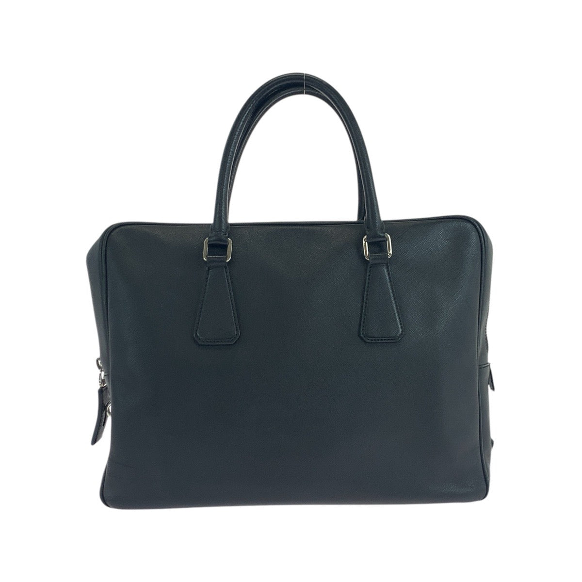 PRADA Business bag leather black Business bag briefcase Safiano Triangle With logo mens
