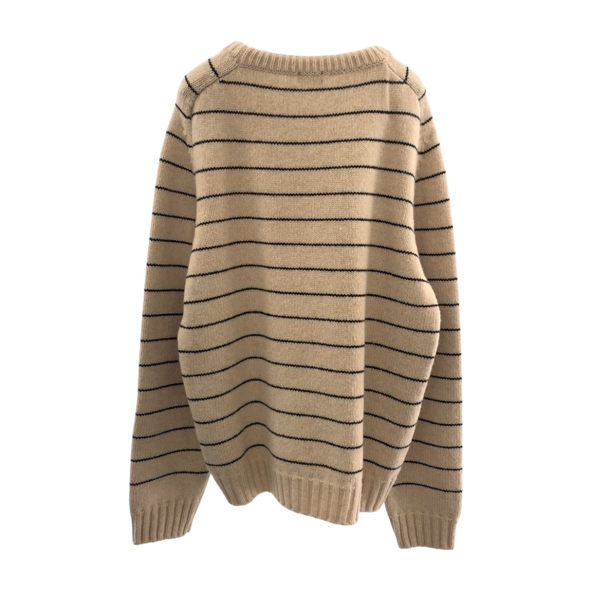 CELINE knit 2AE4F896T wool Two-tone color (beige) Triomphe Embroidered striped knit L