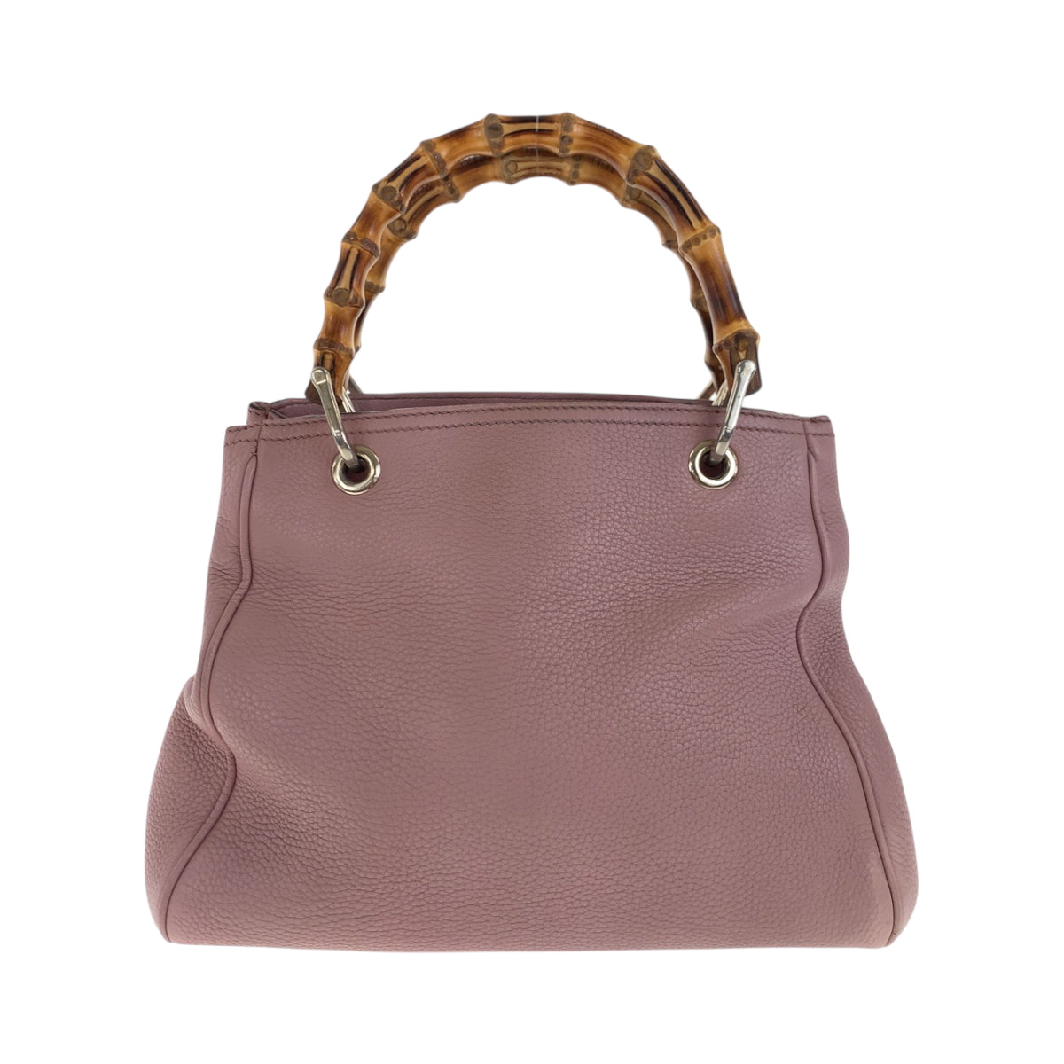 GUCCI Handbag 336082 leather Pink Brown SilverMetal Bamboo
