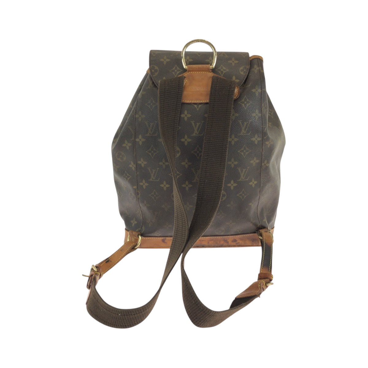 LOUIS VUITTON Backpack M51135 PVC Brown Gold Metal Monogram MontsourisGM