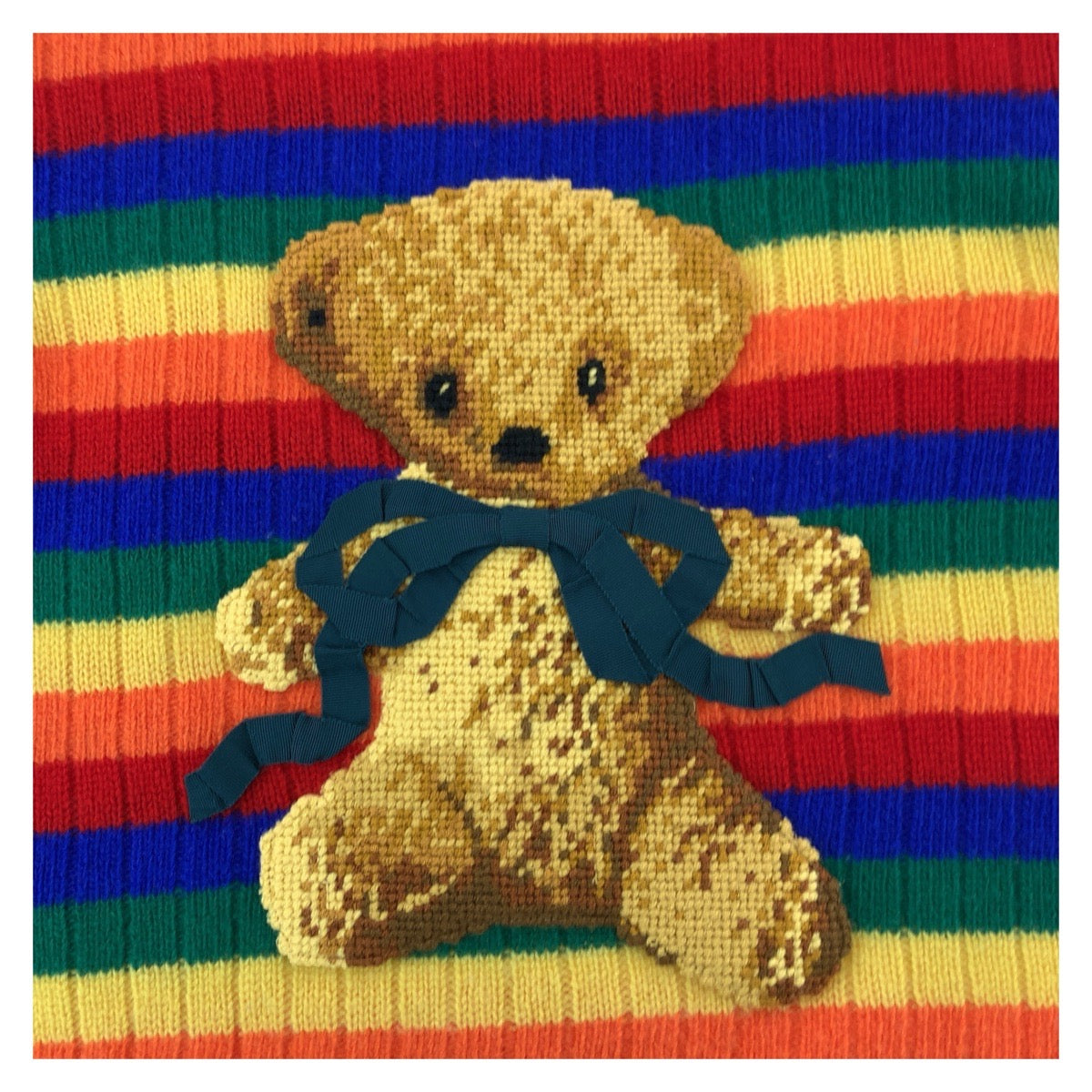 GUCCI knit 501393 wool multicolor Teddy Bear Rainbow M