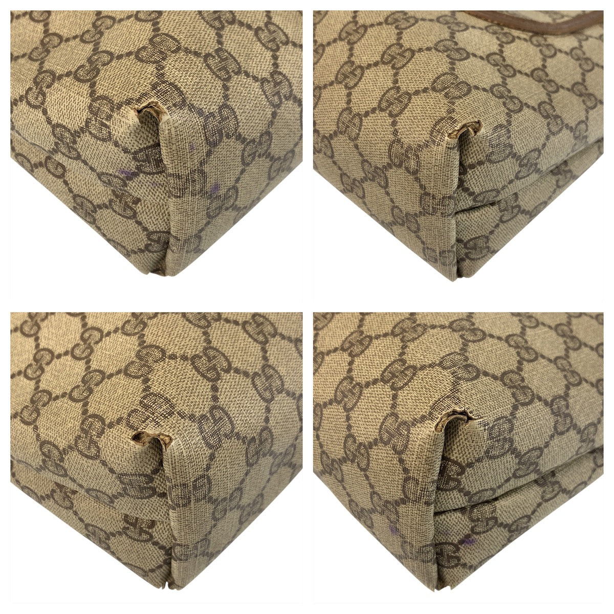 GUCCI Tote Bag 39 02 003 GG Supreme canvas, leather Beige Brown Gold Metal Tote Bag Shoulder Bag Sherry Line Old Gucci Women
