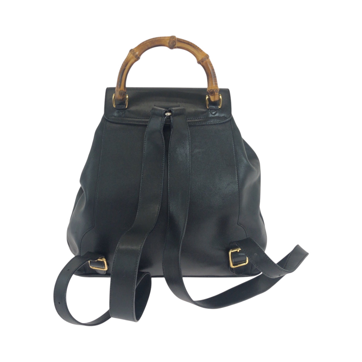 GUCCI Backpack 003 1119 0016 leather Black GoldMetal Backpack Backpack Bamboo Women