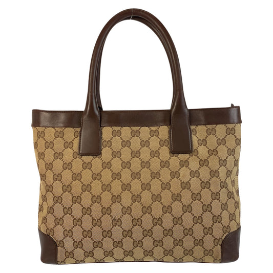 GUCCI Tote Bag 002 1119 GG canvas, leather Beige brown Tote Bag Shoulder Bag Women