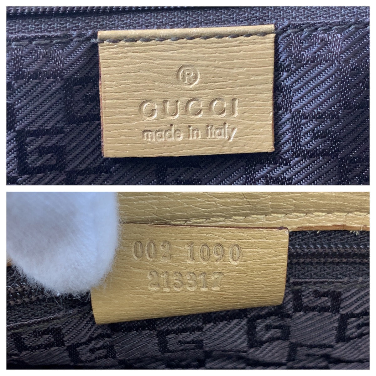 GUCCI Business bag 002 1090 leather Beige Gold Metal Business bag Tote Bag Women