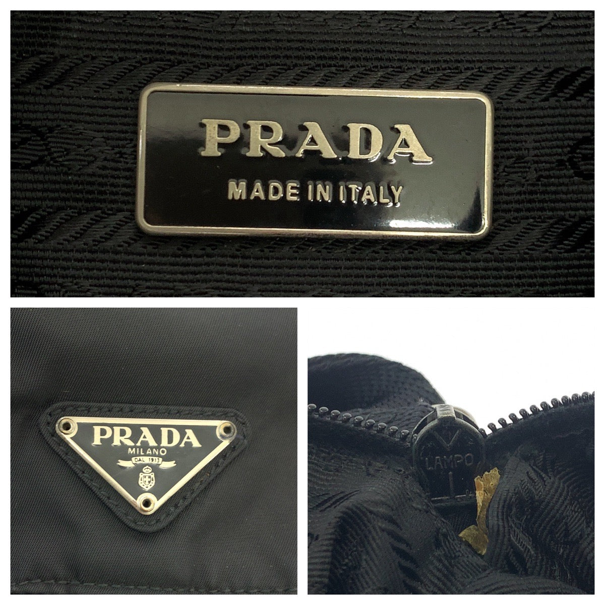 PRADA Shoulder Bag Nylon Black SilverMetal Shoulder Bag Messenger bag Test Triangle With logo Women