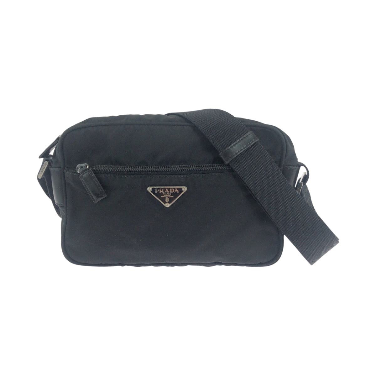 PRADA Shoulder Bag BT0167  Nylon Black SilverMetal Shoulder Bag pochette Test Triangle With logo mens
