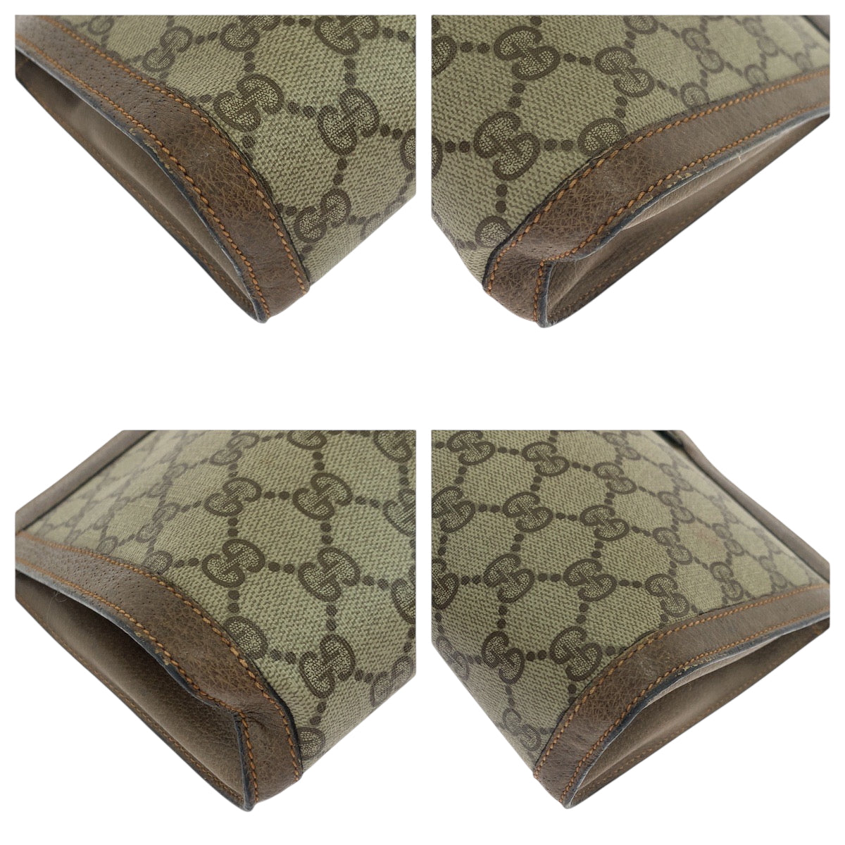 GUCCI Clutch bag 89 01 002 GG Supreme Canvas Beige Brown Red Green Clutch bag business bag Old Gucci Shelly Line Women