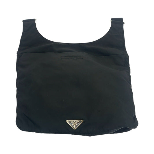 Prada Tessuto Triangle Logo Plate Nylon Shoulder Bag