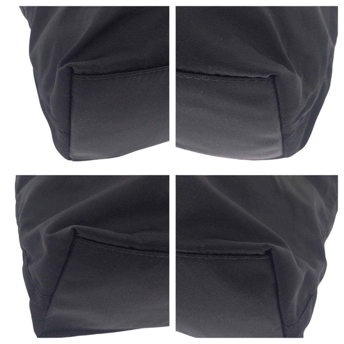 PRADA Tote Bag Nylon Black SilverMetal Test Triangle With logo