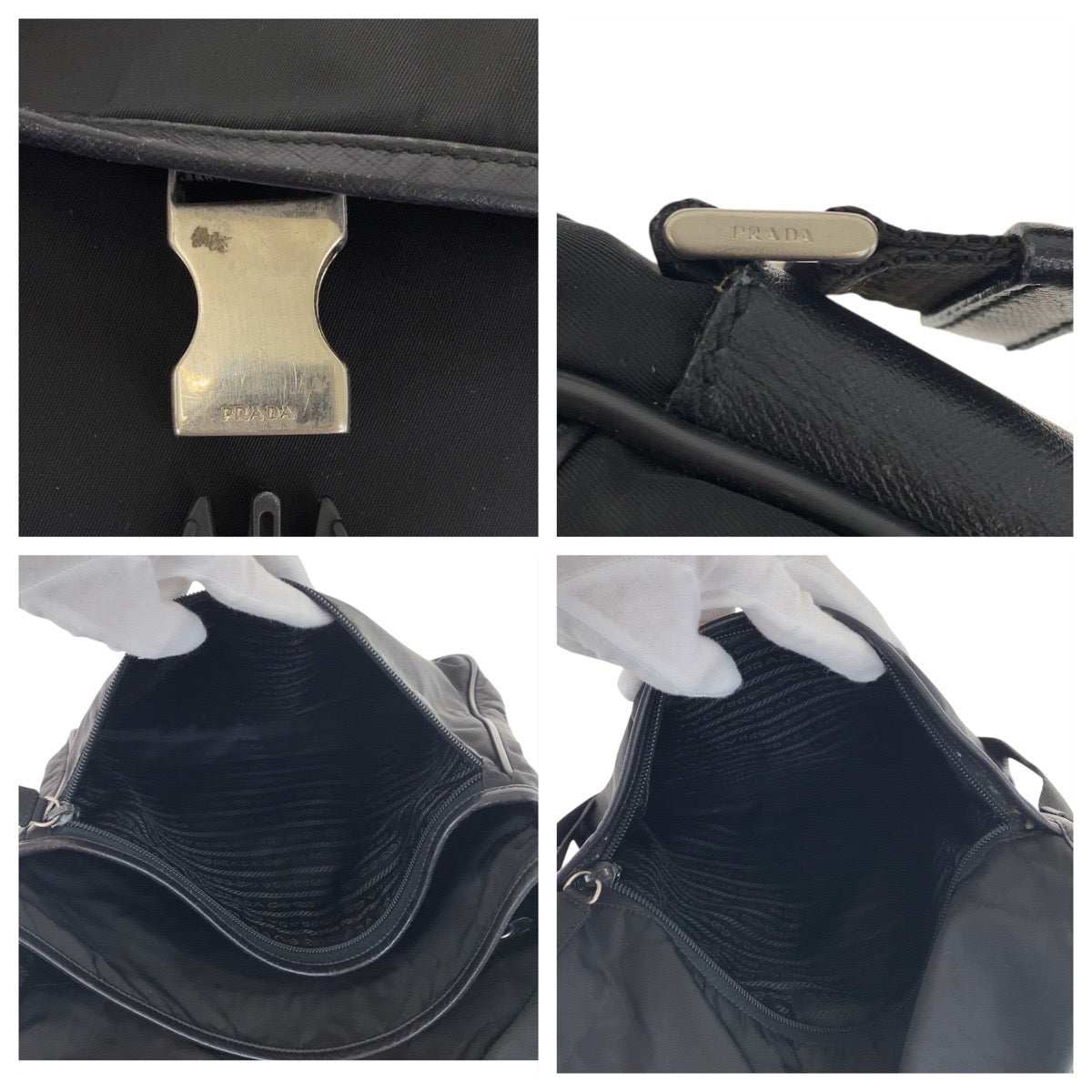 Prada Tessuto Nylon/Leather Shoulder Bag