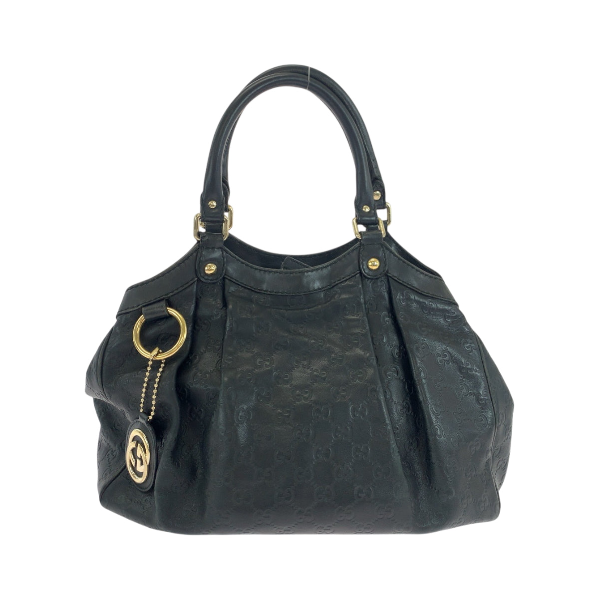 GUCCI Shoulder Bag 211944 leather Black Gold Metal Shoulder Bag Shoulder Bag Guccisima Sukey Women