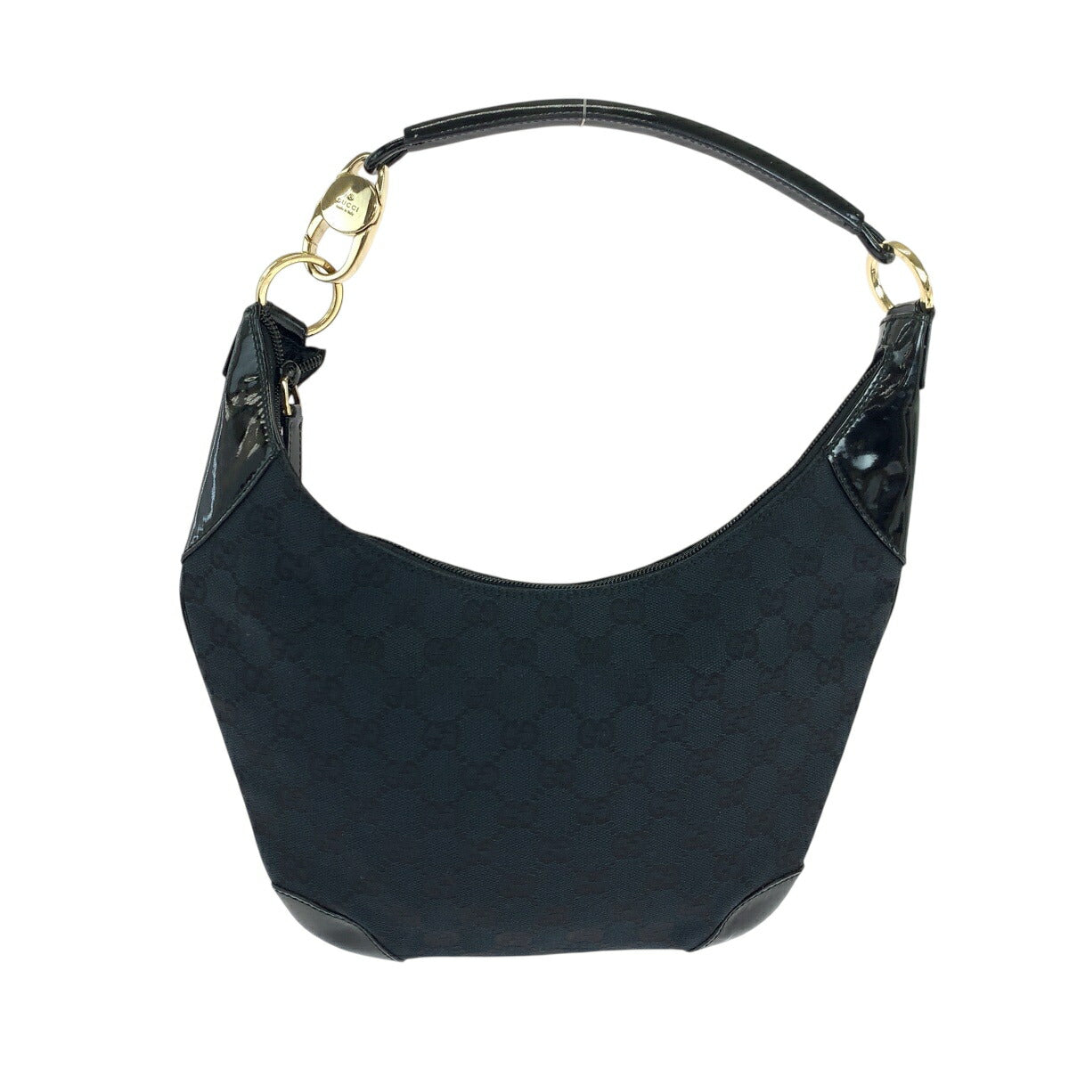 Gucci GG Canvas Patent Leather Shoulder Bag