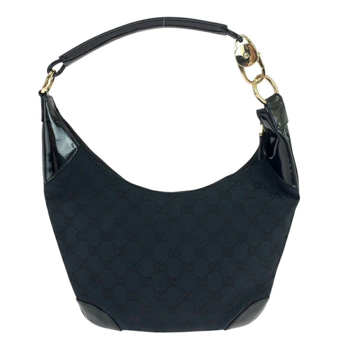 Gucci GG Canvas Patent Leather Shoulder Bag